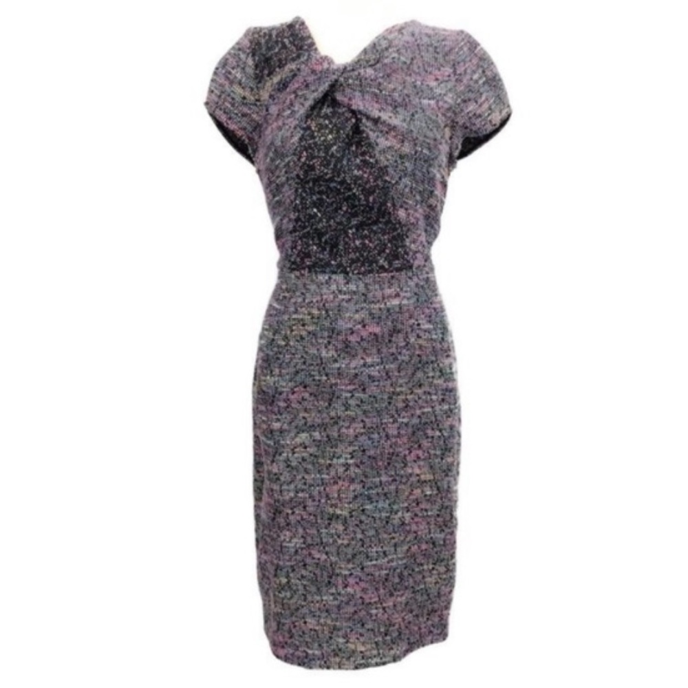 Jason Wu Twist Front Tweed Midi Cocktail Sheath Dress - Size 2